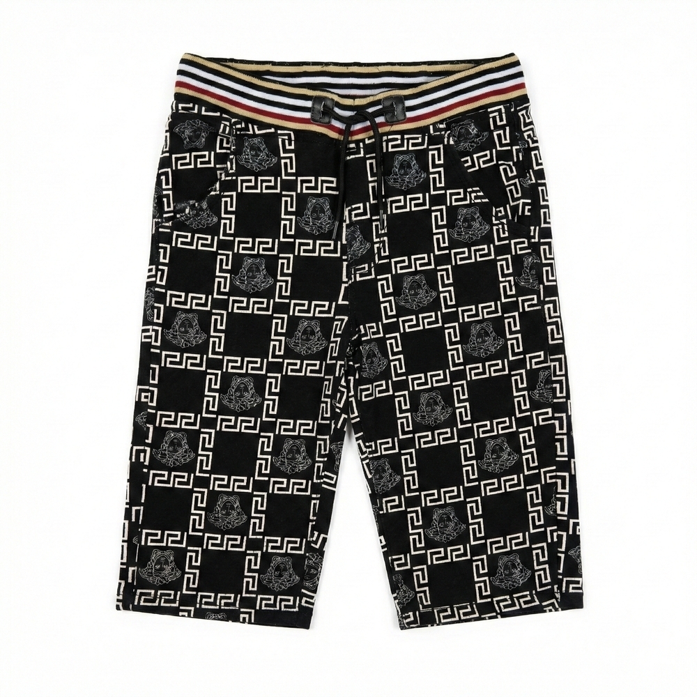 Black and White Athletic Shorts for Men
